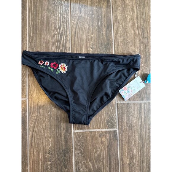 Johnny Was Large Darya Hipster Swim Bottoms Black Embroidered NEW - Picture 7 of 8